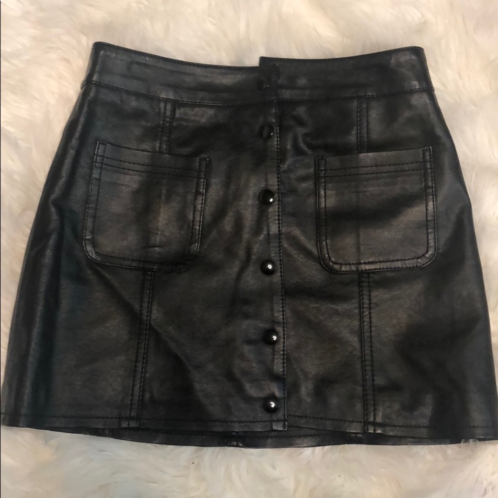 H&M faux leather skirt